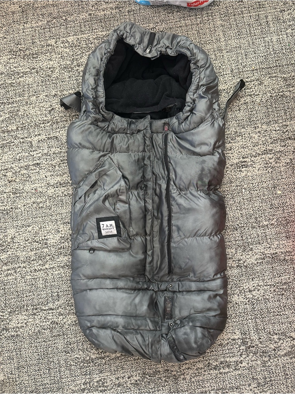 7 A.M. Enfant Metallic Grey Puffer Footmuff